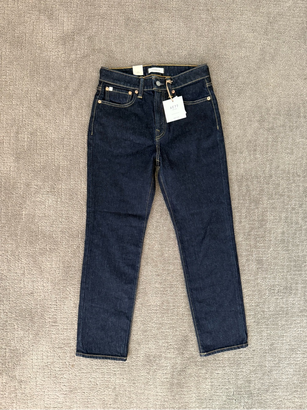 NWT American Eagle AE77 Premium Dark Wash Jeans, Size 26 Short (26P)